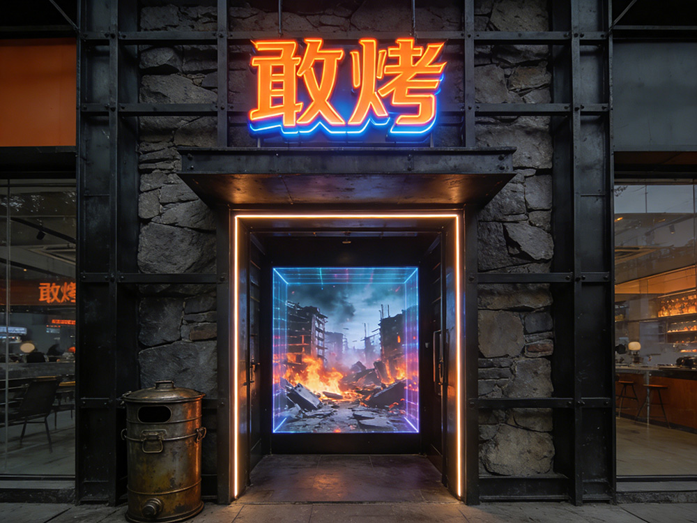 網(wǎng)紅烤肉店暗黑科技風(fēng)